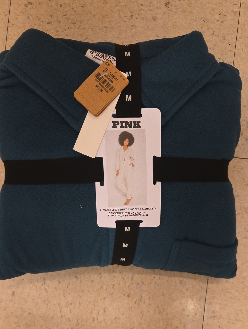PINK Victoria's Secret Teal Fleece Pajama Set